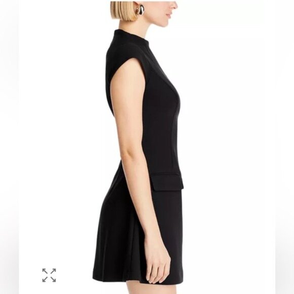 Commence Short Sleeve Mock Neck Dress Elegant Black Women's Dress Size XL NWT - Picture 2 of 12